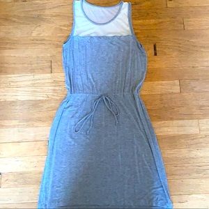 Cream and Grey Cotton Athleisure Dress